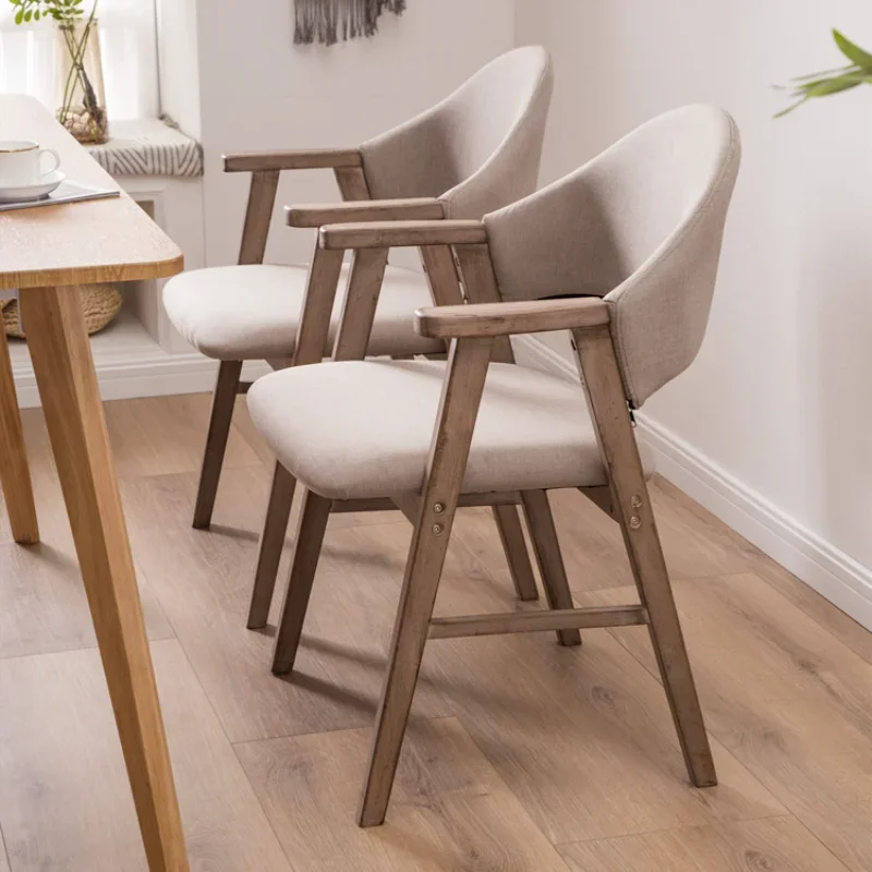 

Nordic Dining Chair Modern Minimalist Leisure Chair Hotel Restaurant Furniture Solid Wood Chair Seat Armchair Silla Furniture WK