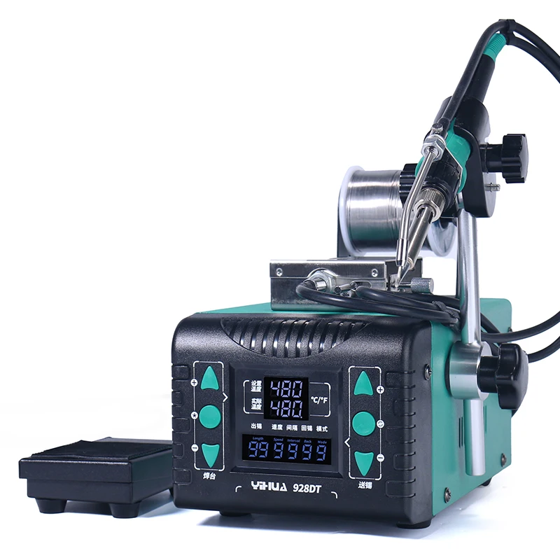 

YIHUA 928DT soldering iron constant temperature soldering station anti static lead free rework station foot operate tin auto