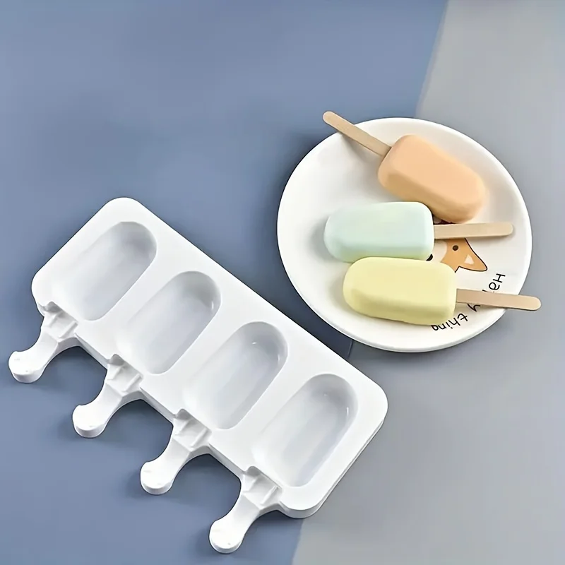 3-Pack Ice Molds BPA and PVC Free Plastic Popsicle Molds Multifunctional Accessories for Ice Cream Pudding Jelly Candy