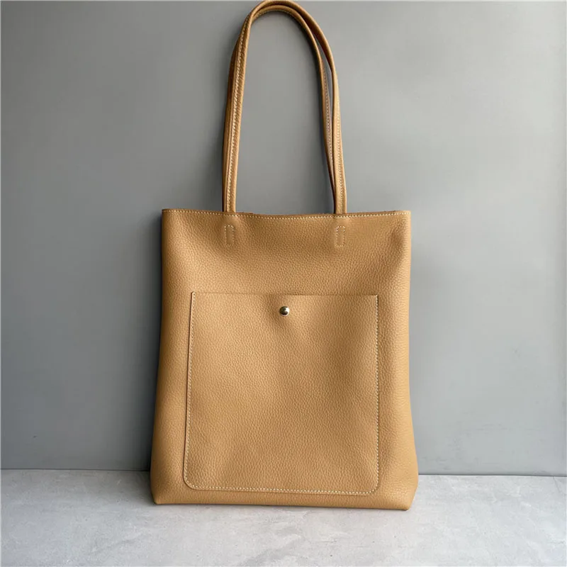 Women's Leather Tote Bag Large Capacity Genuine Cowhide Shoulder_voghion.com
