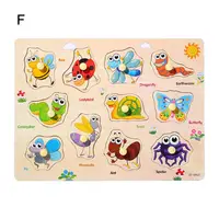 Wooden Puzzle Kids Shape Puzzle Educational Wooden Peg Puzzle Board for Toddlers Sea Numbers Alphabet Fruits Dinosaurs Shapes 1