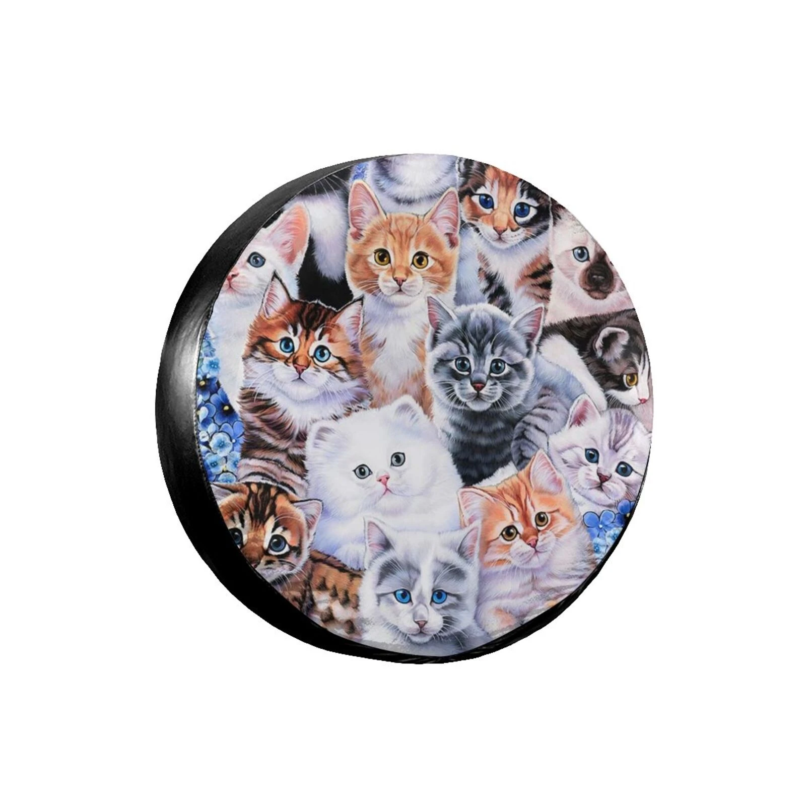 3D Printed Cat Spare Tire Cover Waterproof Dust-Proof UV Sun Wheel Tire Cover Fit for Jeep,Trailer, Car Covers