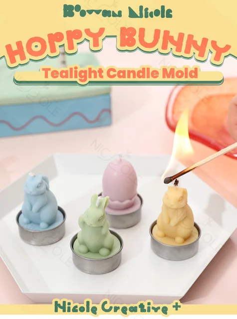 Stampo Silicone Coniglio Pasquale - Per Candele, Gesso, Cioccolato, Fai Da Te Creativo - Foto 8