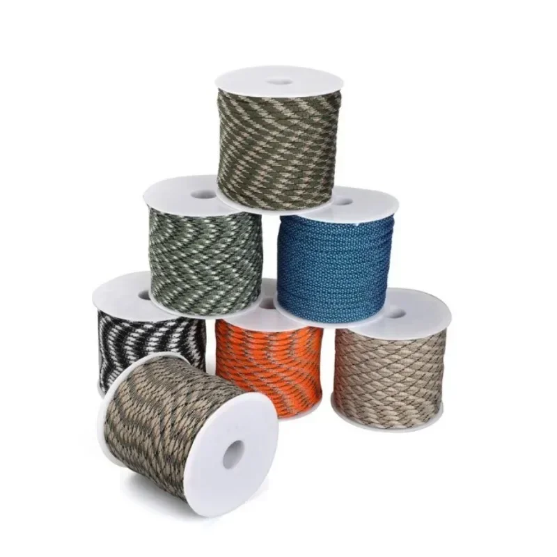 

New 2024 50m Paracord 4mm Paracord 7 Strand Core Outdoor Camping Rope Parachute Cord Lanyard Tent Multifunction Cordave