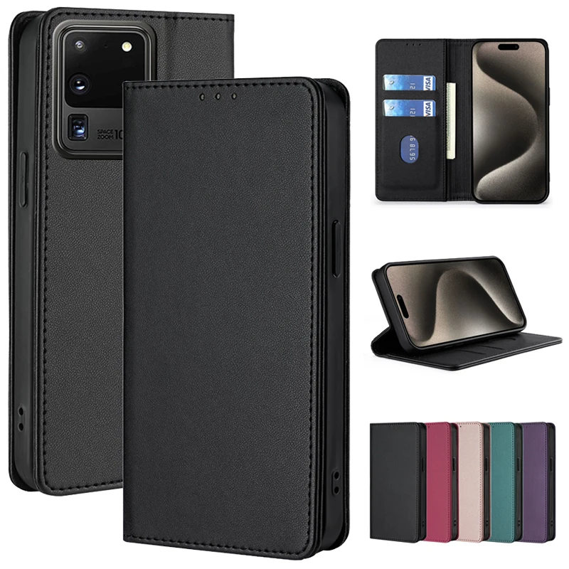 Flip Leather Protective Magnetic Phone Case Cover and Bag