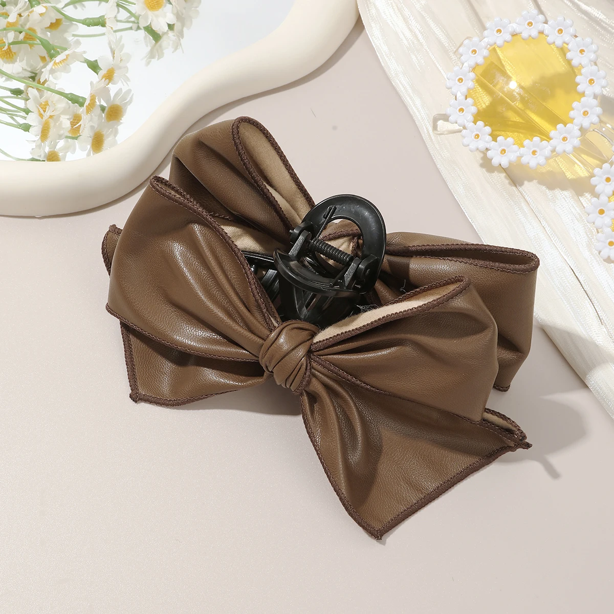 1pc Elegant Women Bow Hair Claw Clips Double-sided Bowknot Hairpins Autumn Winter Fashion Head Wears Barrettes Hair Accessories