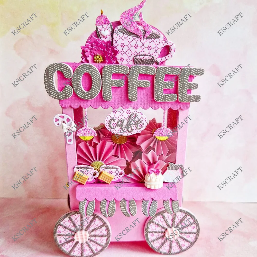 KSCRAFT 캔디 카트 상자 절단 다이 스텐실 DIY Scrapbooking 장식 엠보싱 DIY 종이 카드