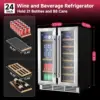 Beverage Refrigerator, Dual Zone Wine Cooler with Glass Door, Hold 88 Cans & 21 Bottles, Built in or Freestanding Under Counter 3