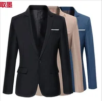Casual Business Men's Single Piece Slim Fit Suit Jacket Professional Career Outerwear Regular Length from Mainland China