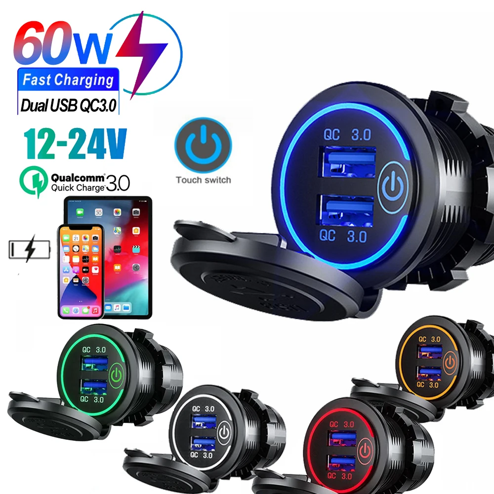Dual USB Car Charger Waterpoof Fast Charging