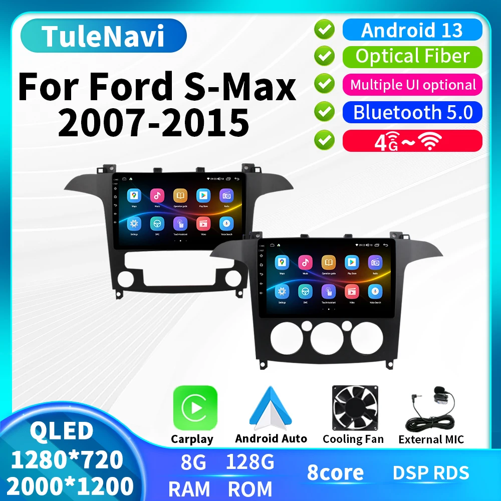 

Android 13 для Ford S Max S-MAX 2007 2008 - 2015 автомобильная аудиосистема мультимедийный видеоплеер стерео навигация GPS Авторадио для Carplay