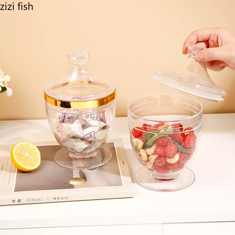 AcrylicCandyJarStorageTankStorageBottleTransparentCandyBowl