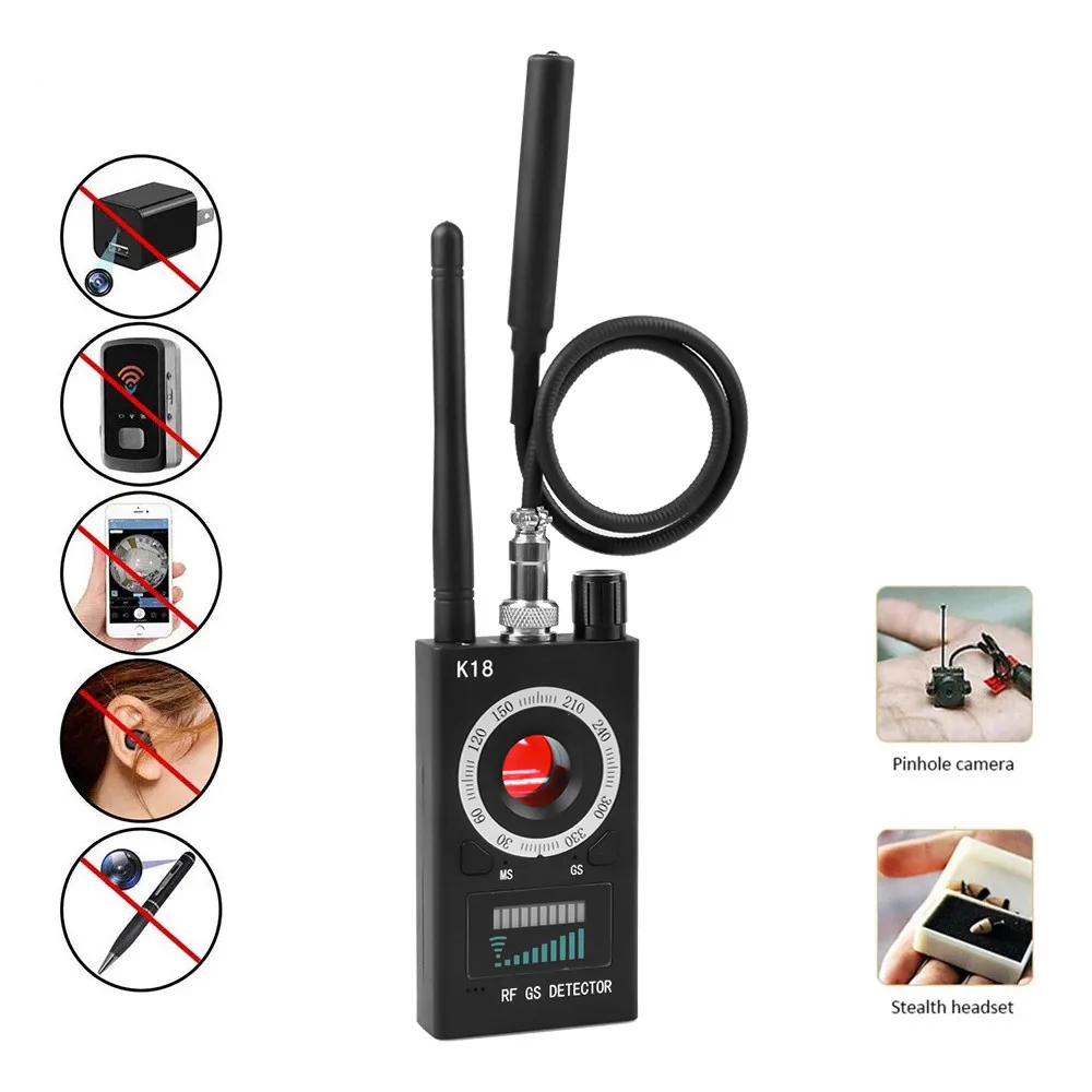 Signal Detector Wireless Detector 1MHz 6.5GHz Multi function Jammer Signal Blocker Anti-spy Camera GSM Audio GPS Signal lens RF Tracker Detect