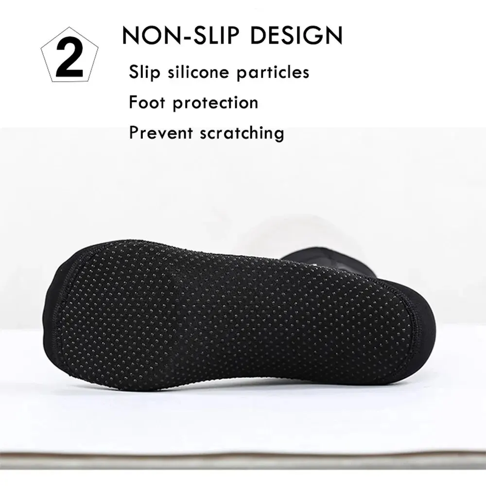 Diving Socks 1 Pair 3mm Neoprene Non-slip Adult Warm Patchwork Wetsuit Shoes for Men Womens Swimming Diving Surfing