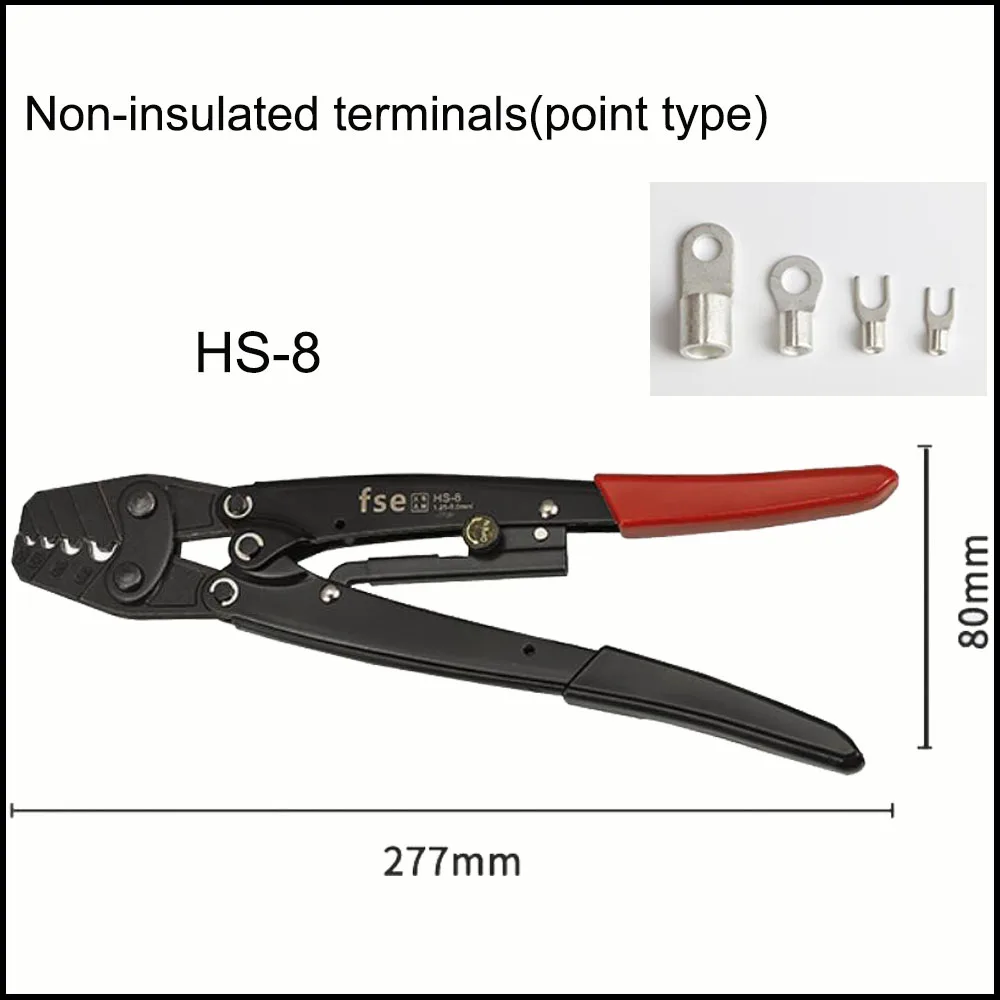 

HS-8 pliers ratchet terminal crimping Tool Non-insulated terminal point type 16-7AWG 1.25-10mm2