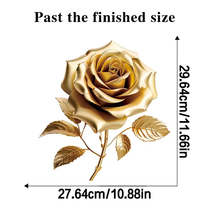 Golden Rose Toilet Stickers Bathroom Wall Sticker PVC Self Adhesive Flower WC Sticker Home Bathroom Decoration Decals