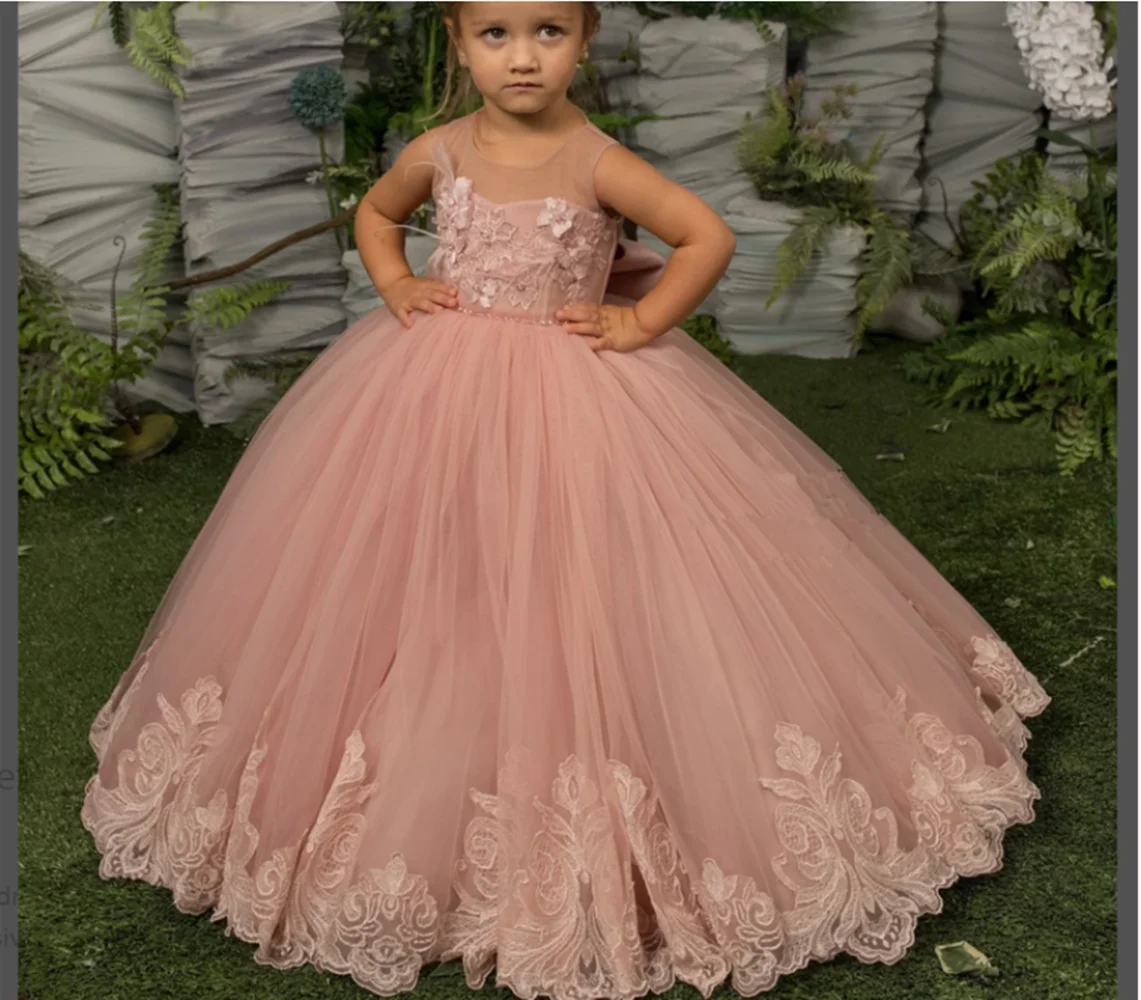 Flower Girl Dresses for Wedding Long Tulle Pageant Ball Gown Birthday Gold Appliques Princess Party Girl Dress - AliExpress 320 Flower Girl Dresses for Wedding Long Tulle Pageant Ball Gown Birthday Gold Appliques Princess Party Girl Dress - AliExpress 320