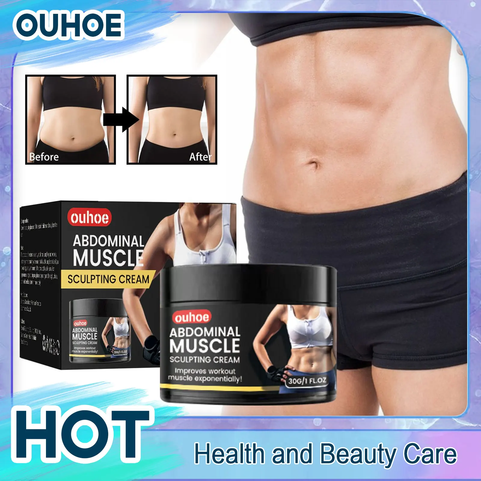 Belly Fat Burner Cream Weight Loss Firming Shaping Waist Lines Fitness Abdominal Muscle Flat Tummy Anti Cellulite Slimming Cream