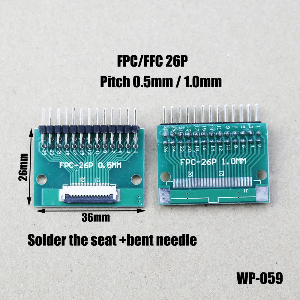1pcFPCFFCAdapterBoard05mm10mmTo254mmConnectorStraight