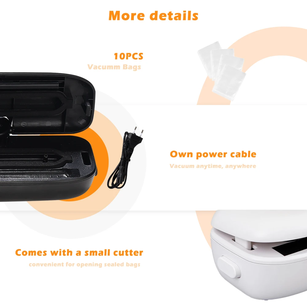 Electric Food Vacuum Sealer Machine And Storage Bags One Touch Fast Vacuuming For Wet Or Dry Food Kitchen Vacuum Sealing Machine 5