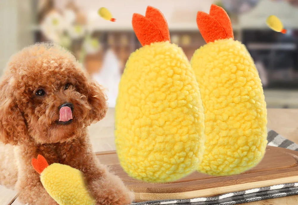 Funny Fleece Pet Toy Durable Cute Fried Shrimp Legs Dog Cat Chihuahua Bichon French Bulldog Creative Interactive Chew | Дом и сад