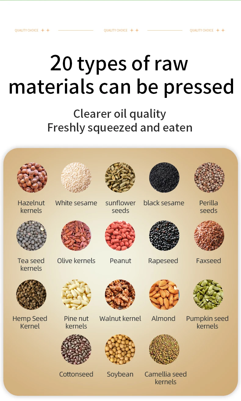 Description Picture 5 of itemElectric Oil Press Machine,Cold/Hot Press for Home Use Automatic Oil Extractor for Peanut/Sesame/Sunflower Seeds,Stainless