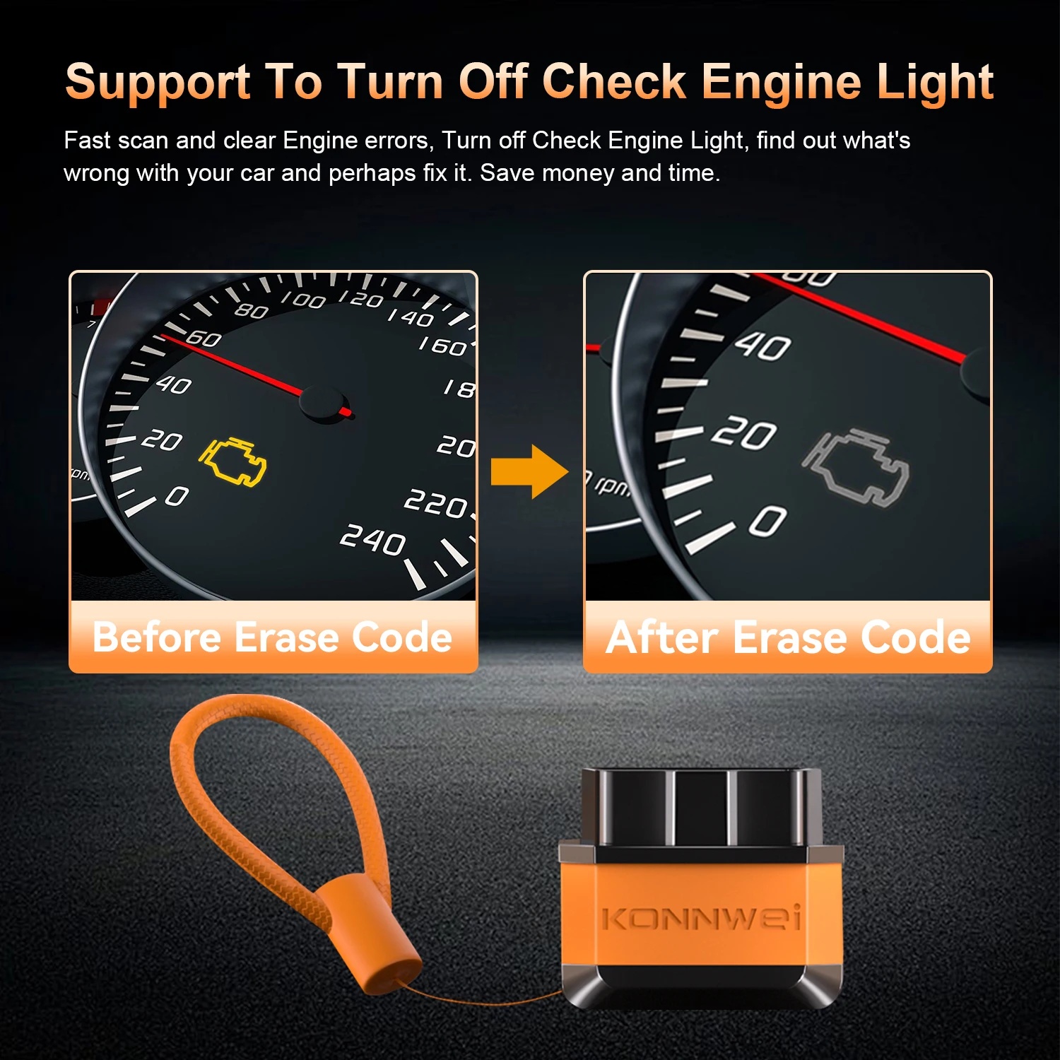 KONNWEI KW905 OBD2 ELM327 V1.5 블루투스 5.0 스캐너 안드로이드/IOS용 ELM 327 OBD 2 자동차 진단 도구 코드 리더