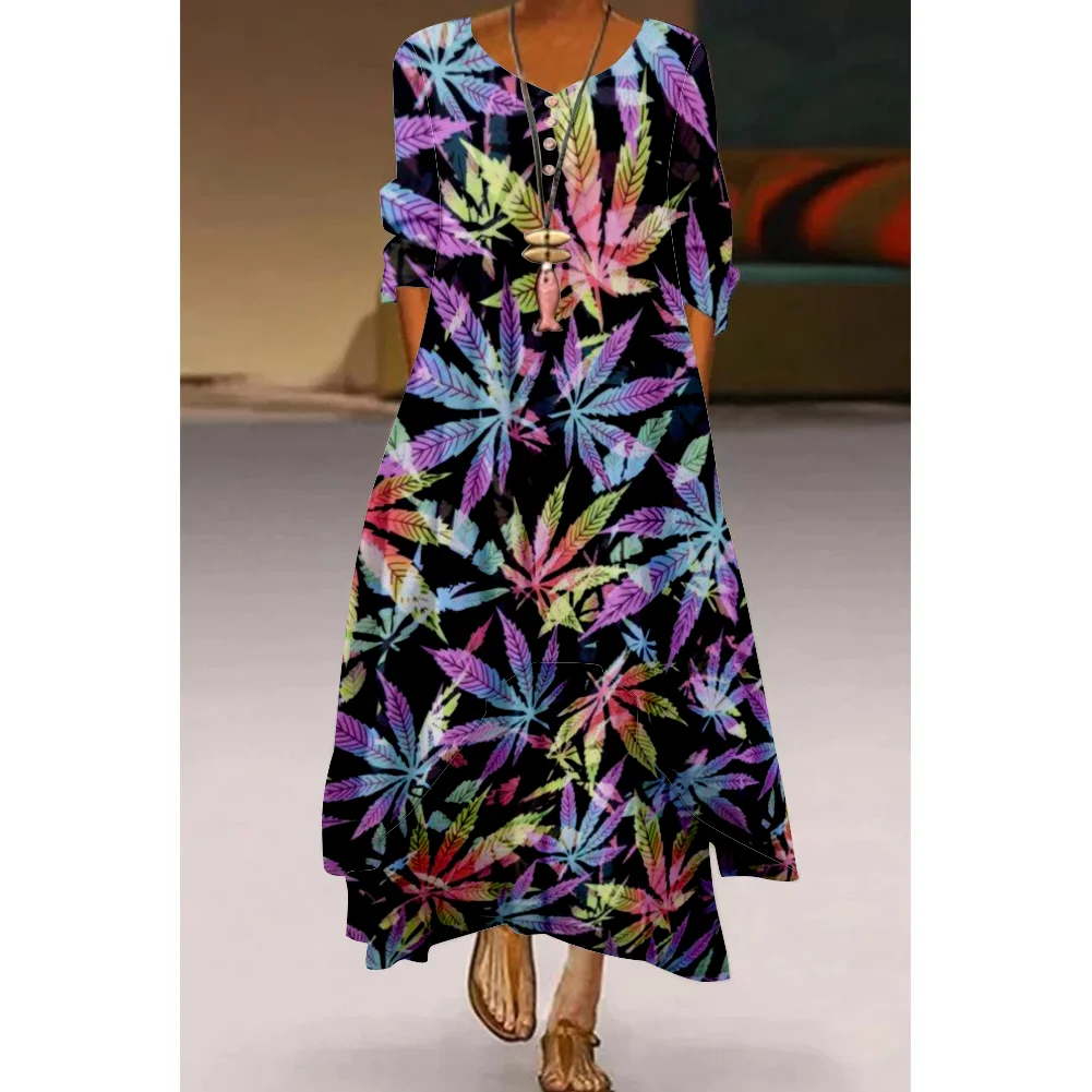 Retro Big Swing Loose Maxi Dress main image 1