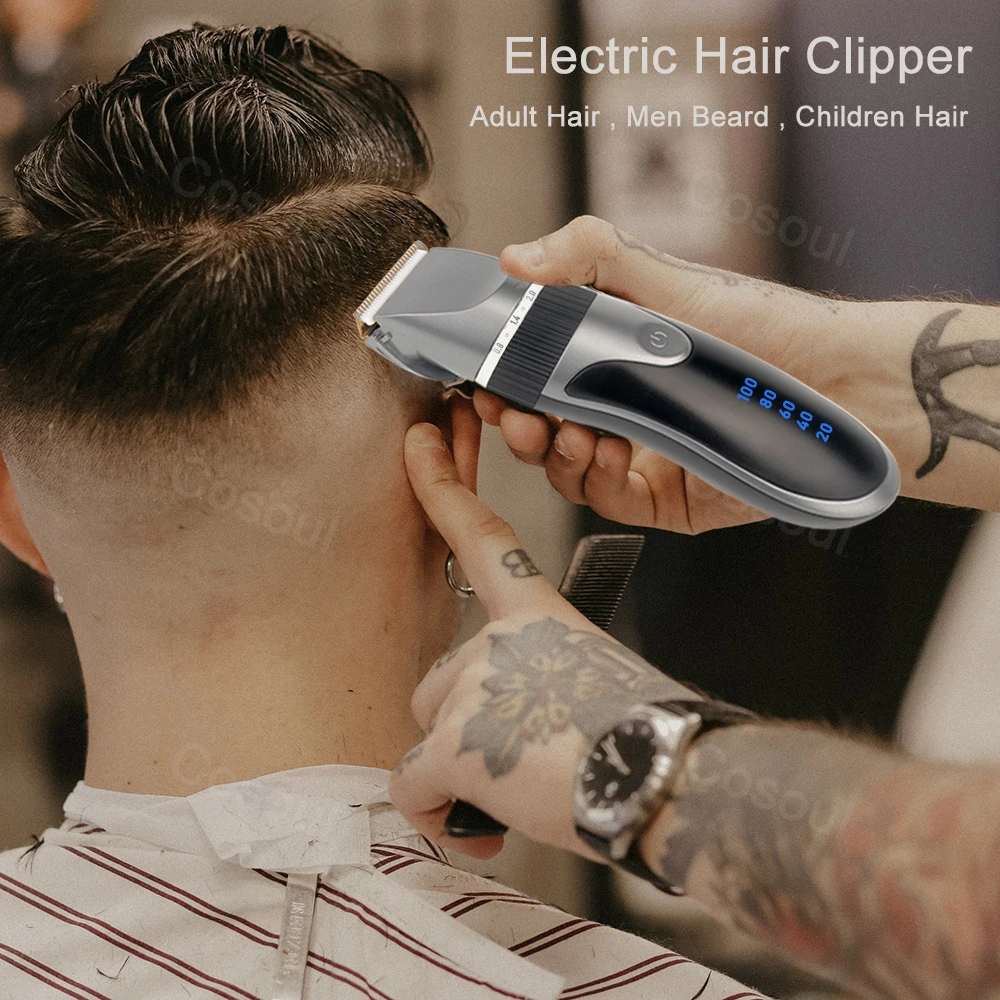 Description Picture 5 of itemProfessional Hair Clipper Electric Barber Hair Trimmers For Men Adults Kids Cordless Rechargeable Hair Cutter Machine Hair Trim