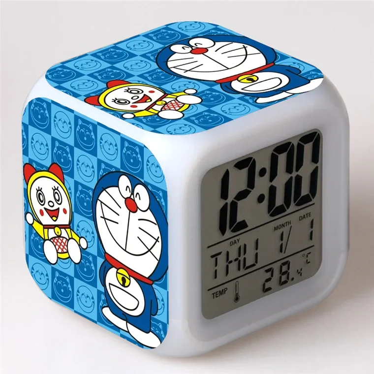 New Cartoon Doraemon Sveglia Doraemon Regalo Per Studenti Sveglia Colorata Orologio Quadrato Che Cambia Colore Miglior Regalo Di Compleanno
