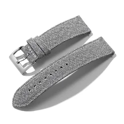 Waterproof Sailcloth Quick Release Watch Strap - Premium Fabric Wristband - Gold Watch Clasp (Gray)
