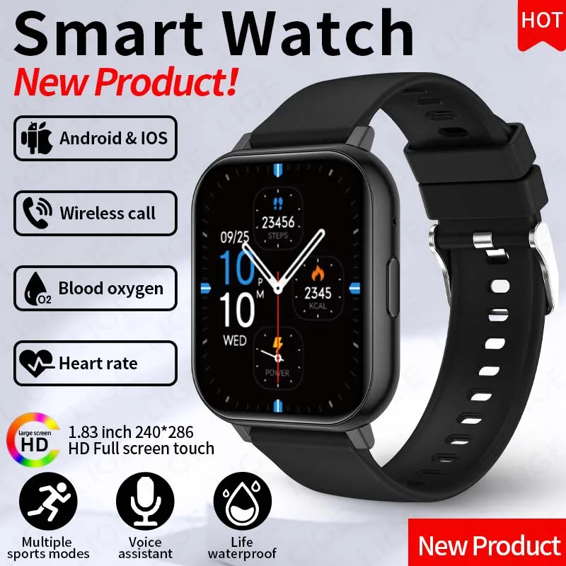 LIGE 2026 Health Monitor 1.83" HD Screen Fitness SmartWatch Call thumbnail 1