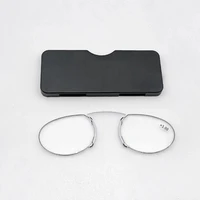 2024 Titanium Mini Reading Glasses Clip Nose Round Optical Glasses With Box Wallet Portable Prescription Eyewear Degree 1 To 3 2