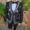 Luxury Design version Beaded Wedding Suits For Men Male Prom Blazers Outfits 3 Pieces Groom Tuxedos Customized Costume Homme 1