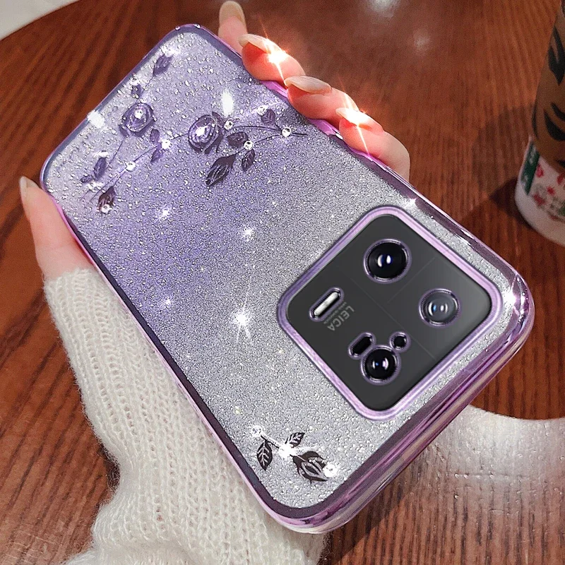 Coque en diamant brillant pour Xiaomi, compatible modèles 11T, 12T, 13T, 12, 13, 14 Pro Lite, Ultra Poco x3, f3, f5, c50, x4, f4, x5, m4, strass, paillettes douces_voghion.com