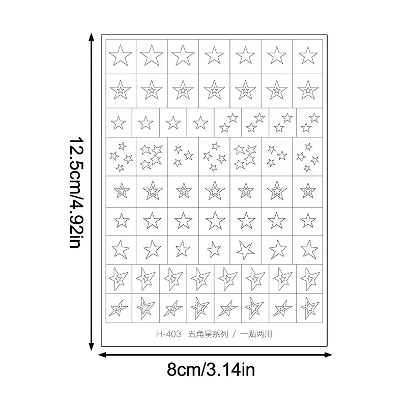 Nail Art Hollow Out Stickers Star Butterfly Love Self-Adhesive Template Stamp Nail Charm Manicure Decorations