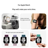 Bracelet magnétique milanais pour Apple Watch 41 mm, 40 mm Ultra 3 2 en acier inoxydable compatible avec iWatch Series 11 10 9 SE 2