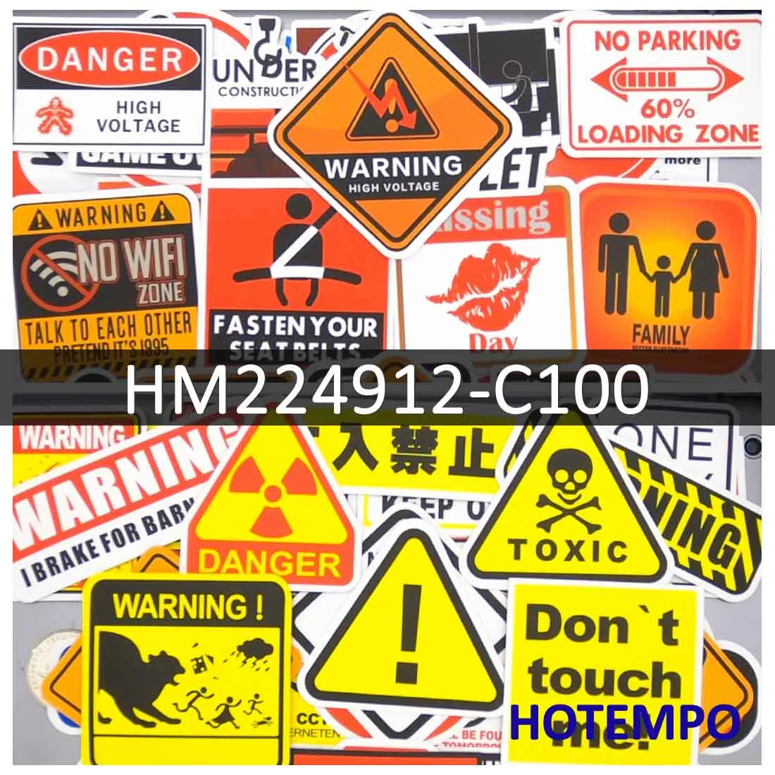 50/100PCS Warning Sign Stickers Danger Stop Caution Tip Funny Slogan Decals for Phone Laptop Cup Bike Car Luggage Helmet Sticker 10 pcs oxygen in use warning sign stickers labels 3×5 inch adhesive flammable danger no smoking no open flames caution labels