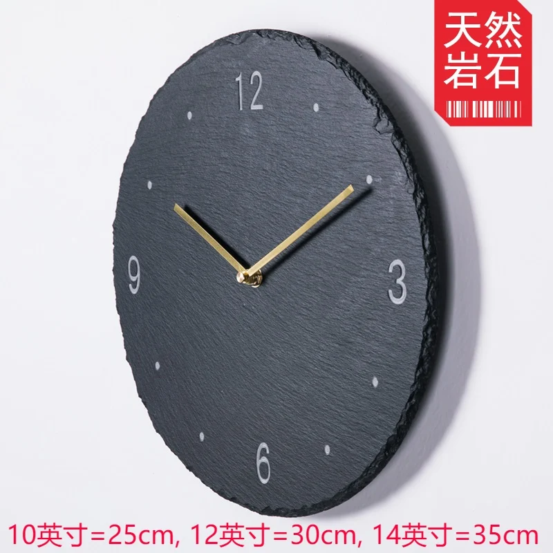 Large Slate 3d Gold Air Art Household Silent Wall Clock Color:Style 7;Sheet Size:14 inch