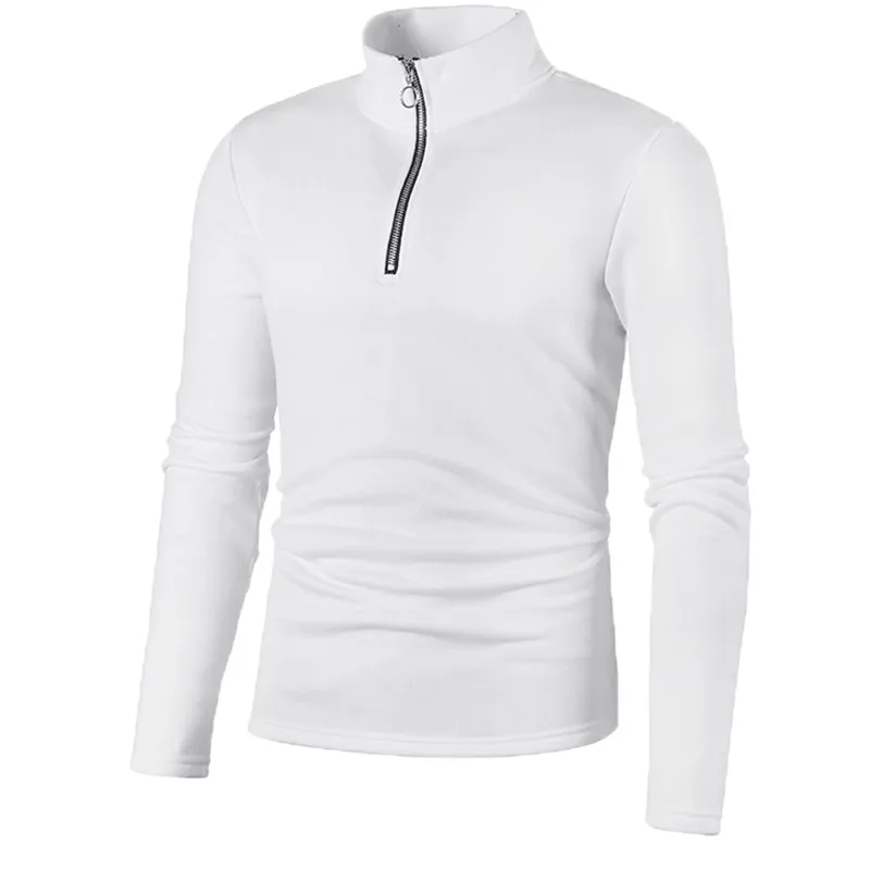 Winter KPOP Fashion Style Harajuku Slim Fit Undershirt Loose All Match Casual Outerwear Solid High Collar Long Sleeve Sweatshirt