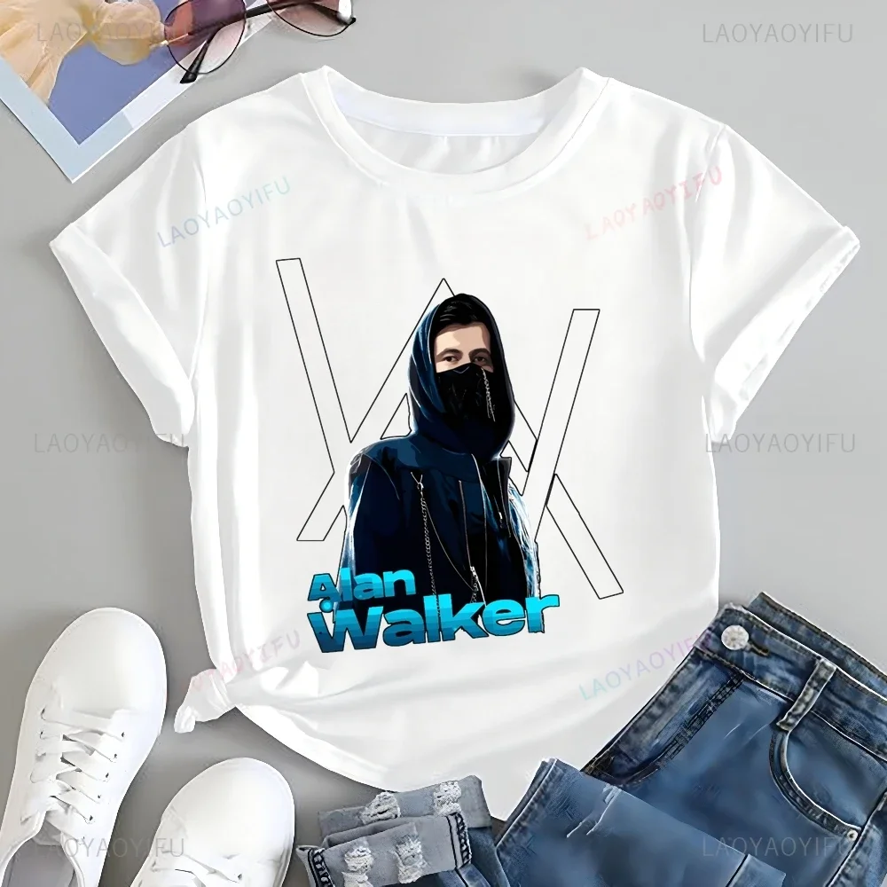 Norwegian DJ Artist Alan Walker Graphic Print T-shirt Top Fashion Short Sleeved Neutral Casual Shirt Oversized Cotton T-shirt 3