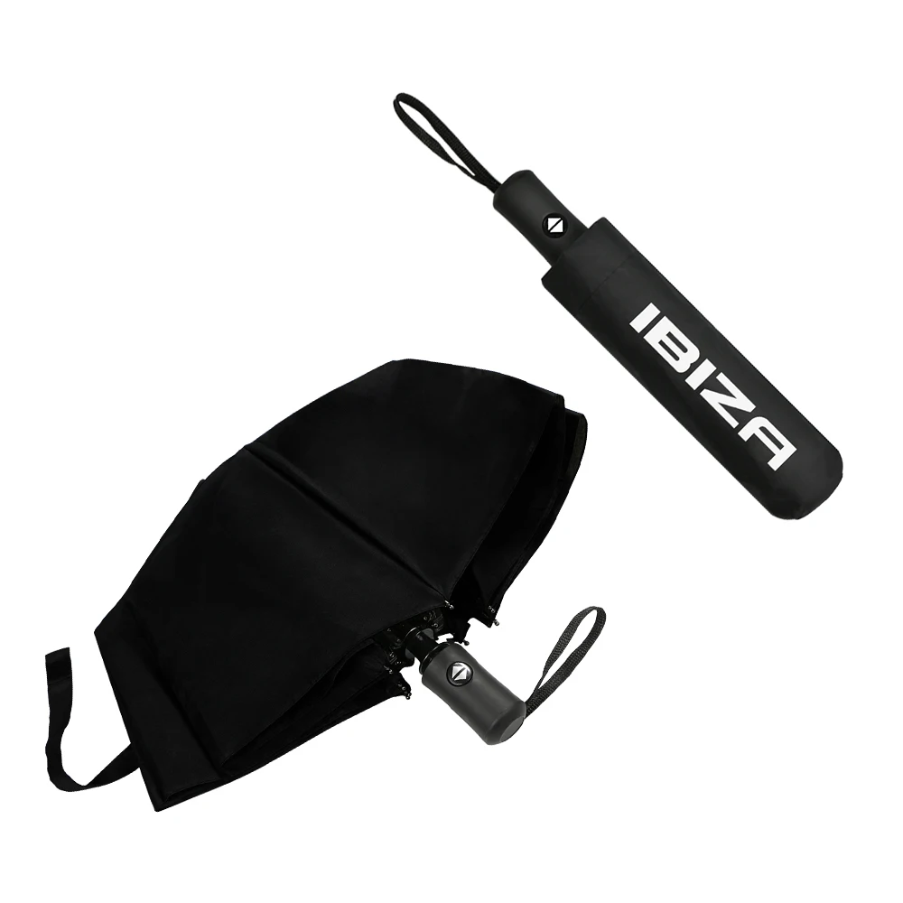 Fully Automatic Compact Folding Bigger Surface Windproof Rainy Umbrella for Seat Leno Ibiza 6j Arona Ateca Car Accessories car logo umbrella