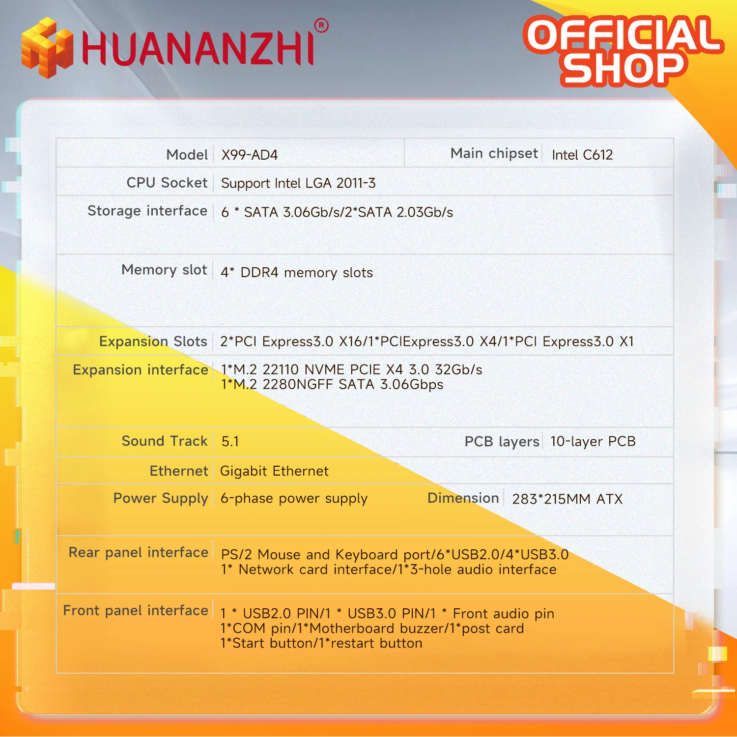 HUANANZHI X99 AD4 LGA 2011-3 XEON X99 메인보드는 인텔 E5 2640 2666 2670 2678 2696 V3 V4 DDR4 RECC NON-ECC NVME SATA를 지원합니다.