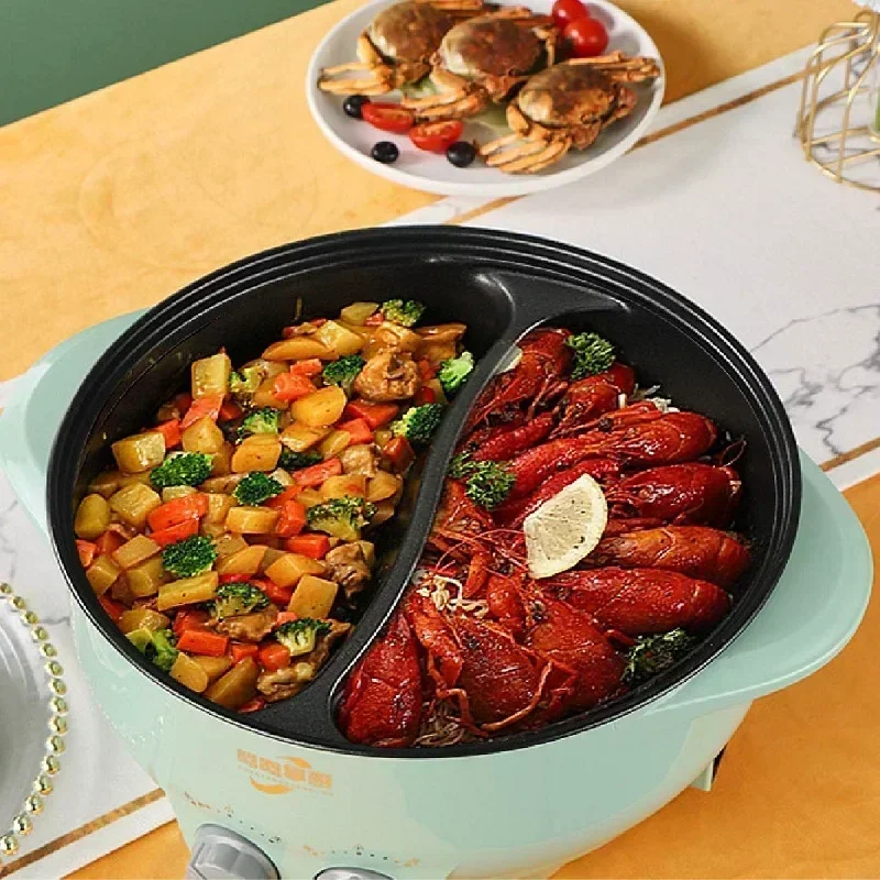 New household electric hot pot. Multi-function all-in-one. Electric pot. Electric cooking pot. Non-stick. Grill pan. 3