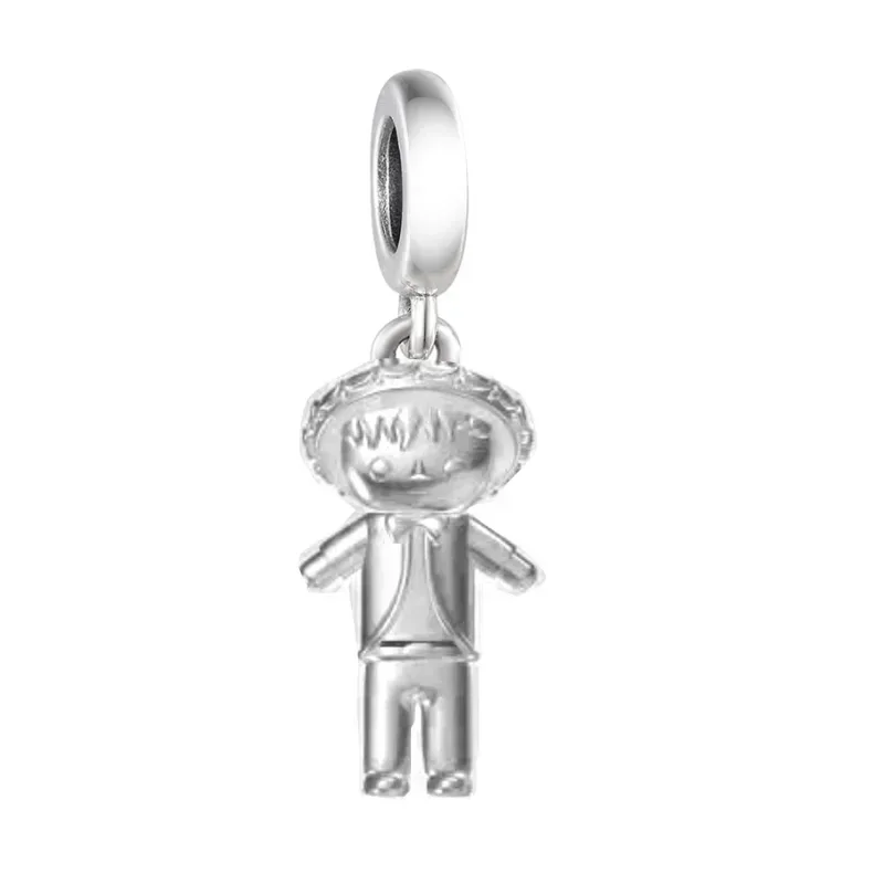 Fit Original Pan Charm Bracelet 925 Silver Mexico Doll Fighter Star Pinata Jusus Sugar Skull Mariachi Natividad Pesebre Bead DIY 5