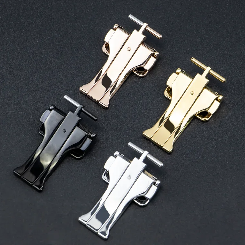 Premium Rubber Wristband with Metal Folding Clasp and Stainless Steel Buckle