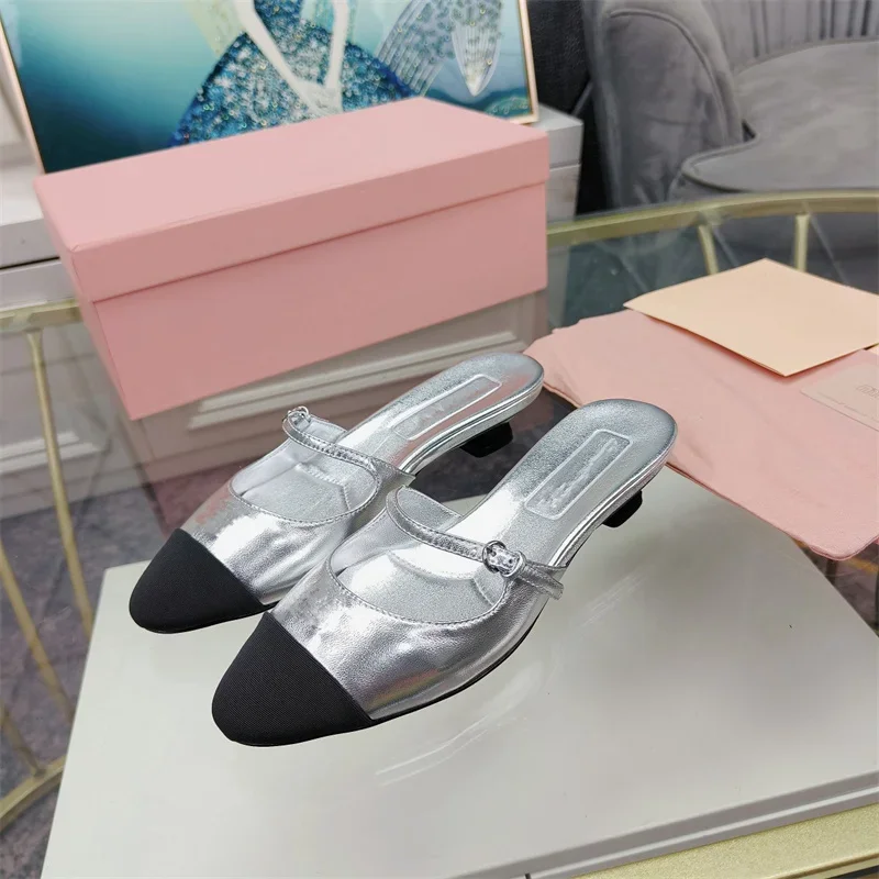 The new 2024 autumn lady shallow-mouthed Mary Jane matching bottom with round-headed French single shoes