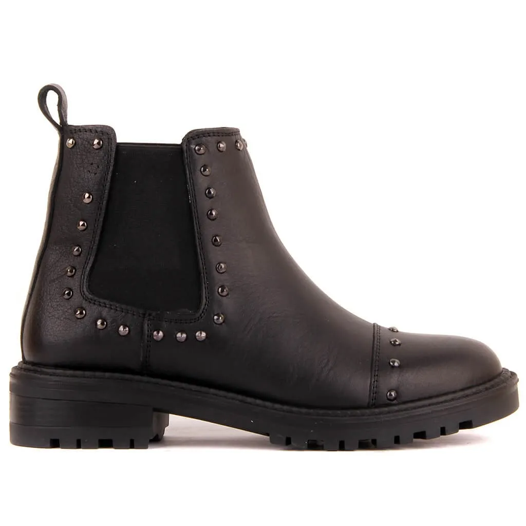 

Sail-Lakers Black Leather Stone Detail Women Boots