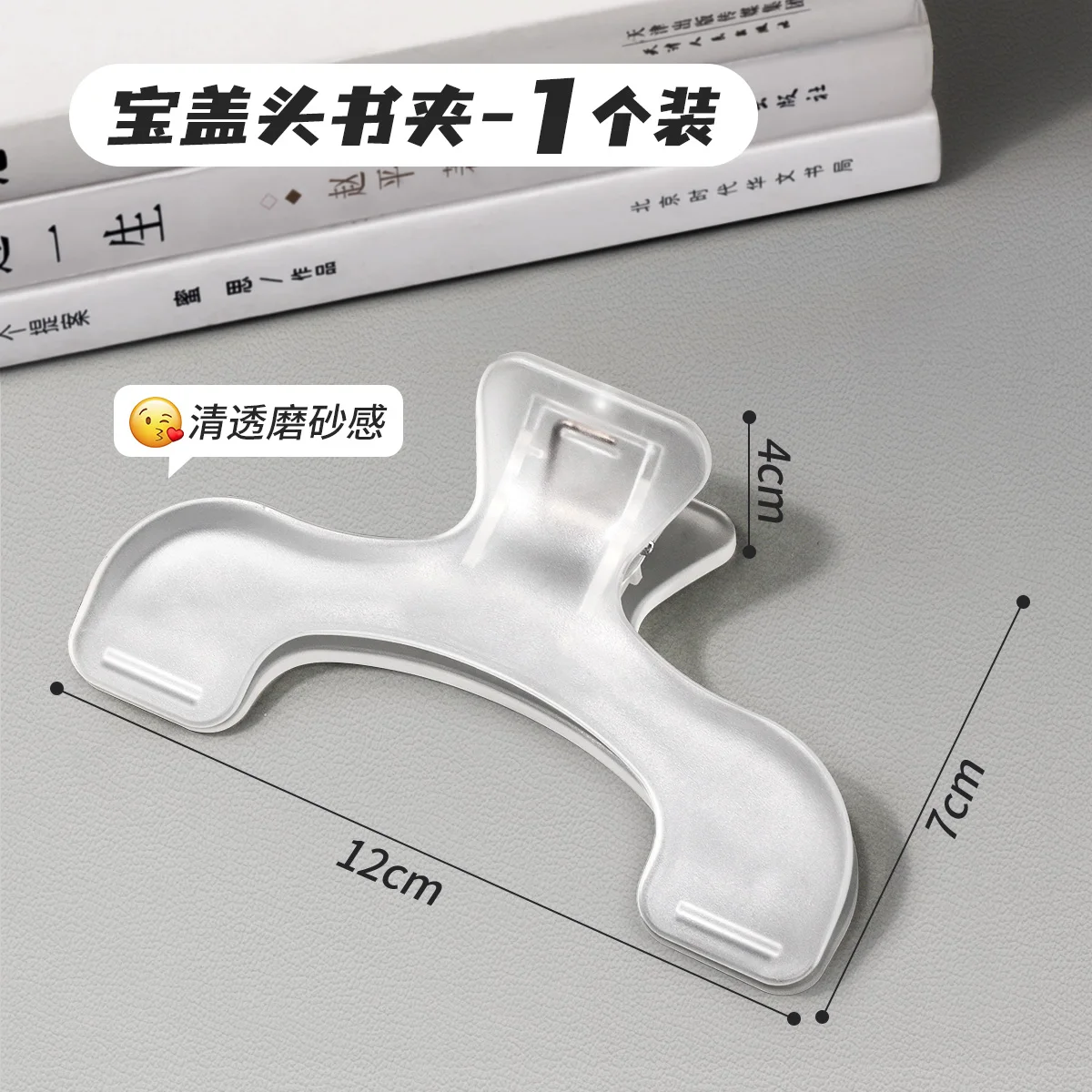 Kawaii Transparent Frosted Book Page Holder and Desk Accessory Clip