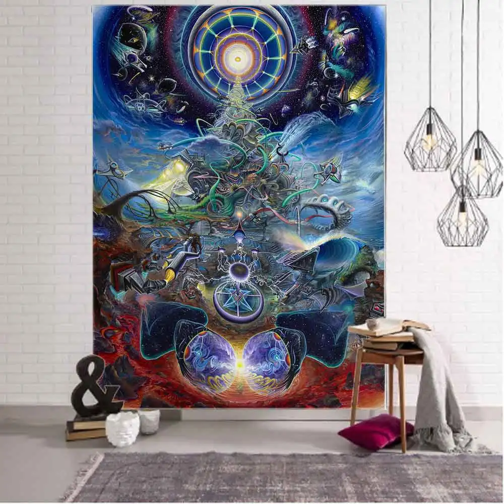 Meditation Seven Chakras Tapestry Psychedelic Buddha Wall Decor Mandala Tapestry Witchcraft Hippie Boho Home Decor Yoga Mat 2